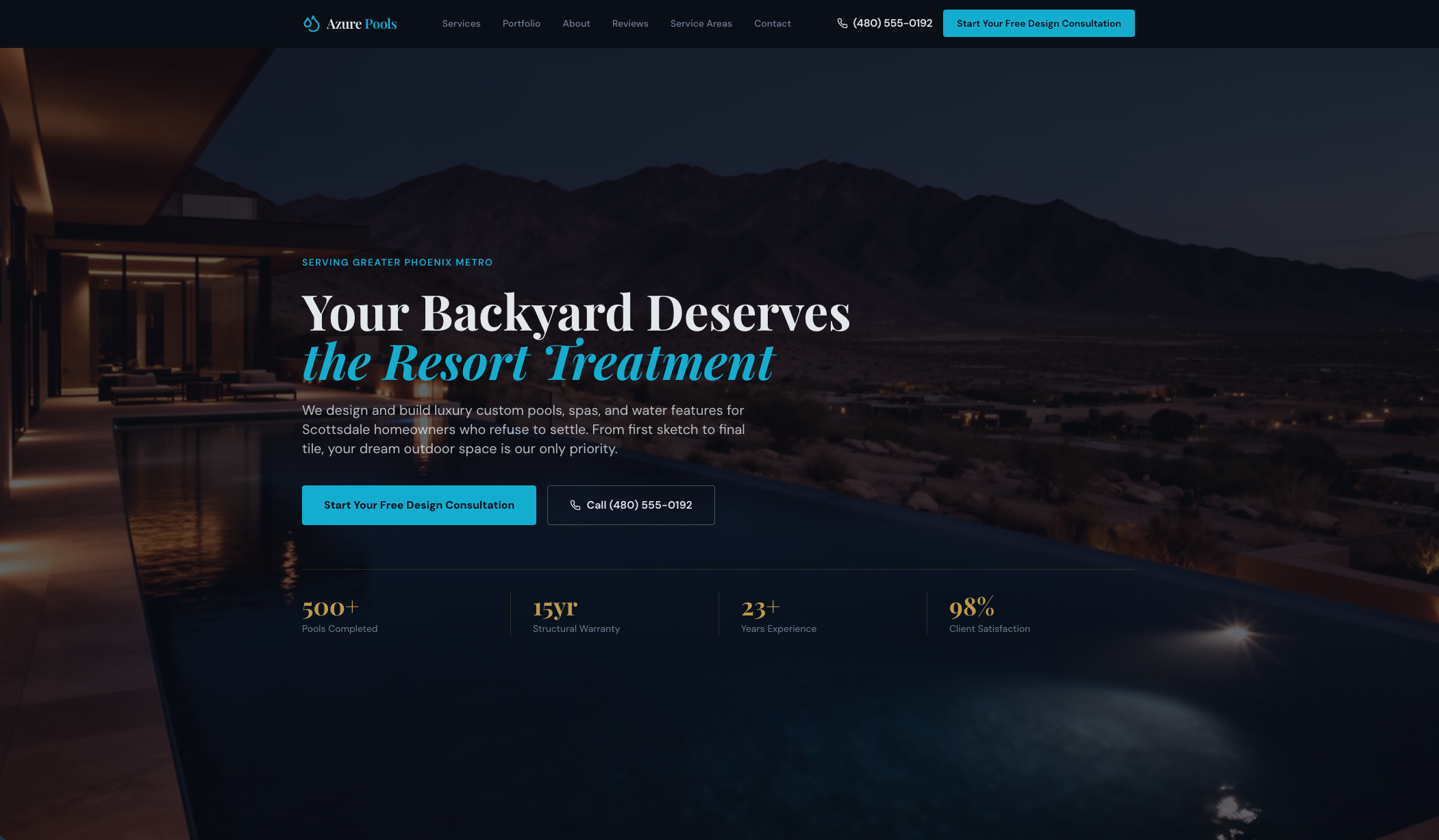 Example high-converting landing page from our portfolio, shown in a desktop browser